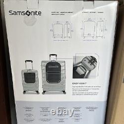 2 PIECE Samsonite Amplitude Hardside Grey Luggage Set Carryon Checked Spinner