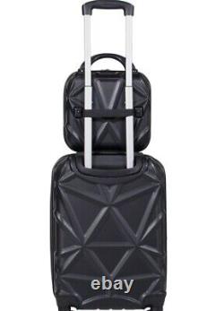 2-Piece Hardside Cosmetic Luggage Set with Gem Accents for Carry-On