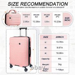 2 Piece Luggage Set 14Inch Cosmetic Case Carry on Luggage TSA Lock-Rose