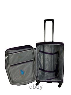 2 Piece TPRC Travels Club Wine Purple Roller Luggage Suitcases Woven Pockets