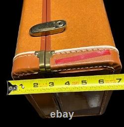 2 Piece Vintage Luggage Set Travel Vanity Case And Suitcase Faux Leather See De