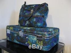 2 Vintage 60s Floral Skyway Luggage 24x16x7 Suitcase & Overnight Weekend Bag Set
