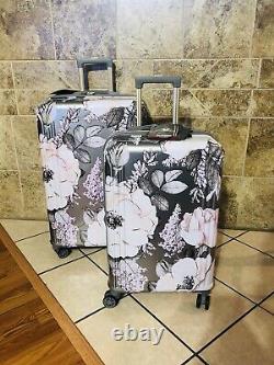 2- pc Hardside Spinner Luggage Floral Print Set With TSA Lock