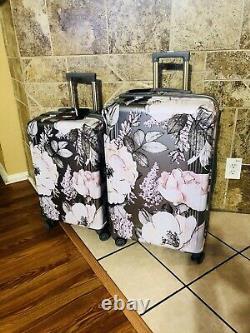 2- pc Hardside Spinner Luggage Floral Print Set With TSA Lock