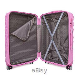 20/24/28 Small Large Suitcase Hard Shell Travel Trolley Hand Luggage Pink UK