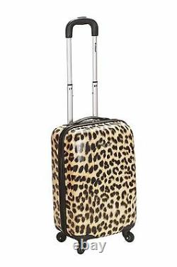 20 Carry On Spinner Hard Polycarbonate Leopard New