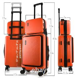 20 Inch Hardside Carry-On Expandable Luggage, Front Pocket Luggage Set Spinner S