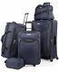$200 New Tag Springfield Iii Blue 5 Piece Luggage Set Expandable Suitcase Navy