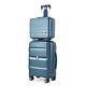 20in Carry On Luggage And 14in Mini Cosmetic 2-piece Set (14/20) Teal Blue