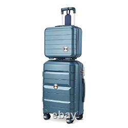 20IN Carry On Luggage and 14IN Mini Cosmetic 2-Piece Set (14/20) Teal Blue