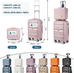20IN Carry on Luggage and 14IN Mini Cosmetic Cases Travel Set Hardside Luggage w