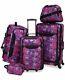 $249 Tag Travel Springfield Iii Print 5 Piece Set Suitcase Luggage Purple Floral