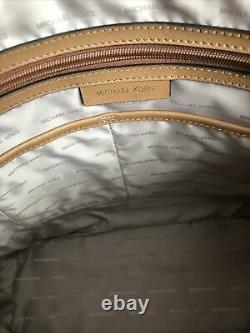 268 Michael Kors Jet Set LG Acorn Saffiano Luggage Leather Tote Shopper Bag MINT
