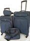 $280 Tag Daytona 4 Piece Set Suitcase Spinner Luggage Blue Travel Bag