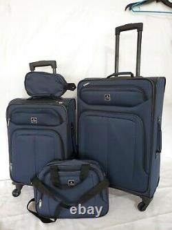 $280 TAG Daytona 4 Piece Set Suitcase Spinner Luggage Blue Travel Bag
