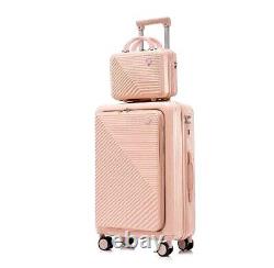 2pc 12 20 High Quality PVC Spinner Luggage Trolley Travel Luggage Set-8 Colors