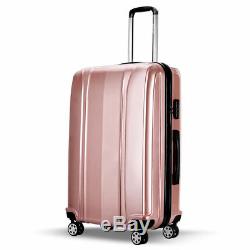 3 PC Pink Luggage Travel Set Pull Handle Trolley Suitcase Lock 360 Spin 4 Wheels