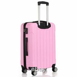 3 PCS Luggage Travel Set Bag ABS Trolley Hard Shell Suitcase withTSA lock