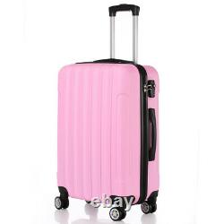 3 PCS Luggage Travel Set Bag ABS Trolley Hard Shell Suitcase withTSA lock