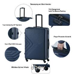 3-Piece Hardside Luggage Set with Spinner Wheels Lightweight 20'' 24'' 28'' TSA