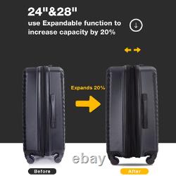 3 Piece Luggage Set Hardshell Expandable Lightweight Suitcase with TSA Lock Spin