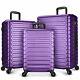 3 Piece Luggage Sets Expandable Abs Hardshell Hardside Lightweight Purple