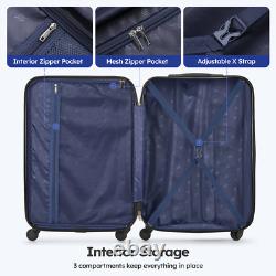 3 Piece Luggage Sets Hard Shell Suitcase Set Spinner Wheels For Travel Trips