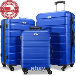 3 Piece Luggage Sets Hard Shell Suitcase Set with Spinner Wheels for Travel Trip