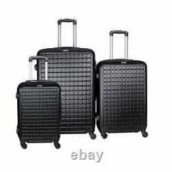 3 Piece Luggage Sets Hard Shell Suitcase+Spinner Wheels ABS Set 20 24 28 Tool