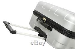 3-Piece Silver Rome Hardside Lightweight Spinner Rolling Luggage TSA Lock Set