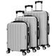 3-piece Tsa-lock Spinner Luggage Set In Elegant Gray