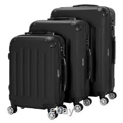 3 Pieces Travel Spinner Luggage Set Bag ABS Trolley Carry On Suitcase With Tsa