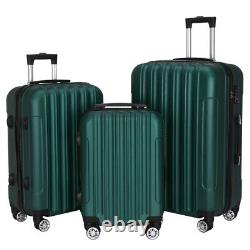 3-in-1 Multifunctional Luggage 3 Pcs Set Travel Storage Suitcase Dark Green