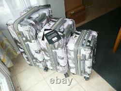 3 pc Hardside Triforce Spinner Luggage Floral Print Set With TSA Lock