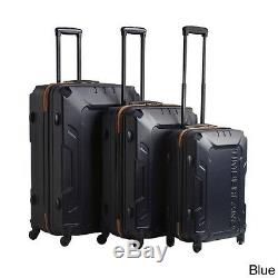 3-piece Carry On Luggage Set Blue Hardcase Spinner Upright Suitcase Rolling New