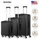 3-piece Set Suitcases Travel Carrier With Spinner Wheels Security Lock