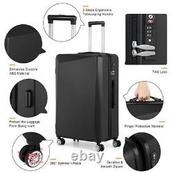 3-piece Set Suitcases Travel Carrier with Spinner Wheels security lock