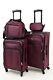 $300 Tag Daytona 4 Piece Set Travel Suitcase Expandable Spinner Luggage Burgundy