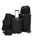 $300 Tag Ridgefield Black 5 Pc Luggage Set Expandable Suitcase Lightweight