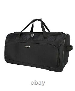 $300 TAG Ridgefield Black 5 PC Luggage Set Expandable Suitcase Lightweight