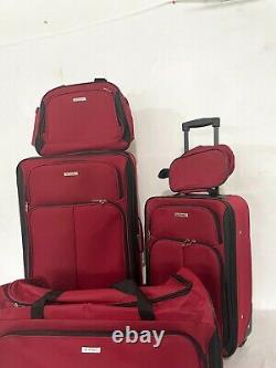 $300 TAG Ridgefield Red 5 PC Luggage Set Expandable Suitcase Lightweight