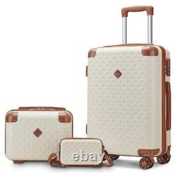 3PCS Luggage Set 4-Wheel Suitcase Hardside Spinner Lightweight