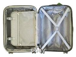 3Pc Luggage Set Hardside Rolling 4Wheel Spinner CarryOn Travel Case Purple