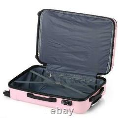3Pcs 20/24/28 Luggage Travel Set Bag Tsa Lock Trolley Carry On Suitcase Pink