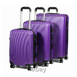 3Pcs Hard Shell Suitcase Set Hand Travel Luggage Sets 4 Wheel Trolley Case Cabin