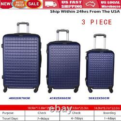 3Piece Luggage Sets Hard Shell Travel Suitcase Rolling Wheels ABS 20 24 28 A+