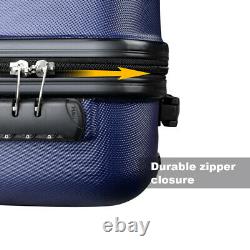 3pcs Luggage Wheeled Spinner Travel Bag Lightweight Hard Shell Suitcase Set SALE