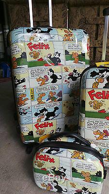 4 Luggage SET NEW Visionair Felix the Cat Comic Book'D 4-piece Hardside Spinner