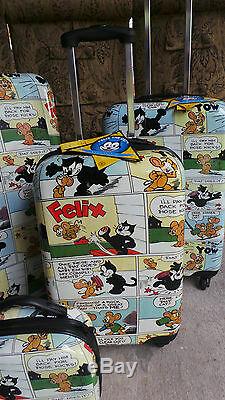 4 Luggage SET NEW Visionair Felix the Cat Comic Book'D 4-piece Hardside Spinner