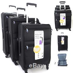 4 Wheel Spinner Set Of 3/Single L Weight Cabin Luggage Trolley Travel Suitcases